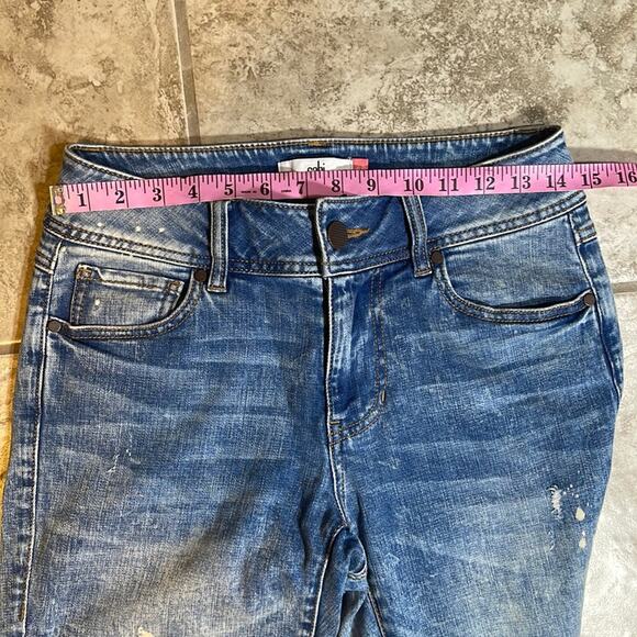 Cabi Cinch Skinny Paint Splatter Jeans Style 5492 Size 4 - Picture 4 of 9